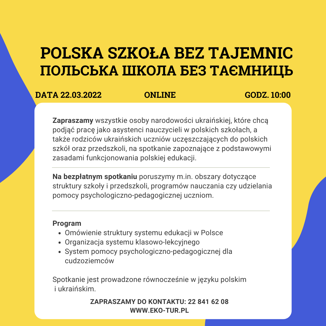 Online: Szkolenie bezpłatne - Podstawy języka polskiego  dla rodziców uczniów uczęszczających do polskich szkół,  będących obywatelami Ukrainy
